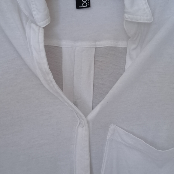 Cotton Jersey Button Down Shirt/Blouse - Picture 5 of 13